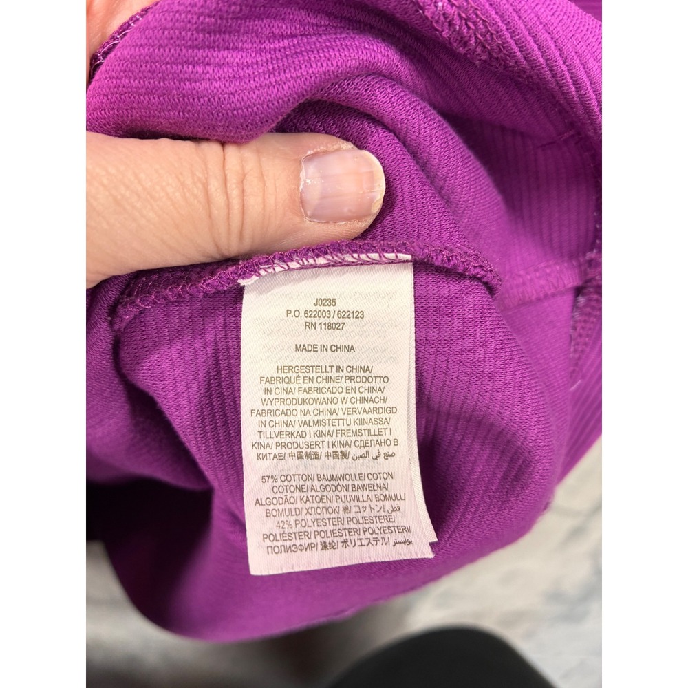 Boden Purple Ottoman Ribbed V-Neck Shift Dress Pockets US 14R J0235 - Picture 7 of 8